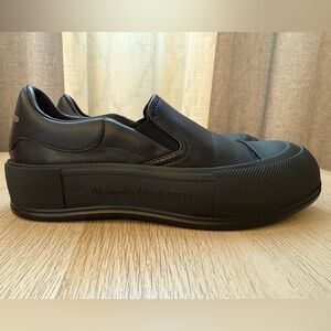 Alexander McQueen Black Platform Slip-Ons